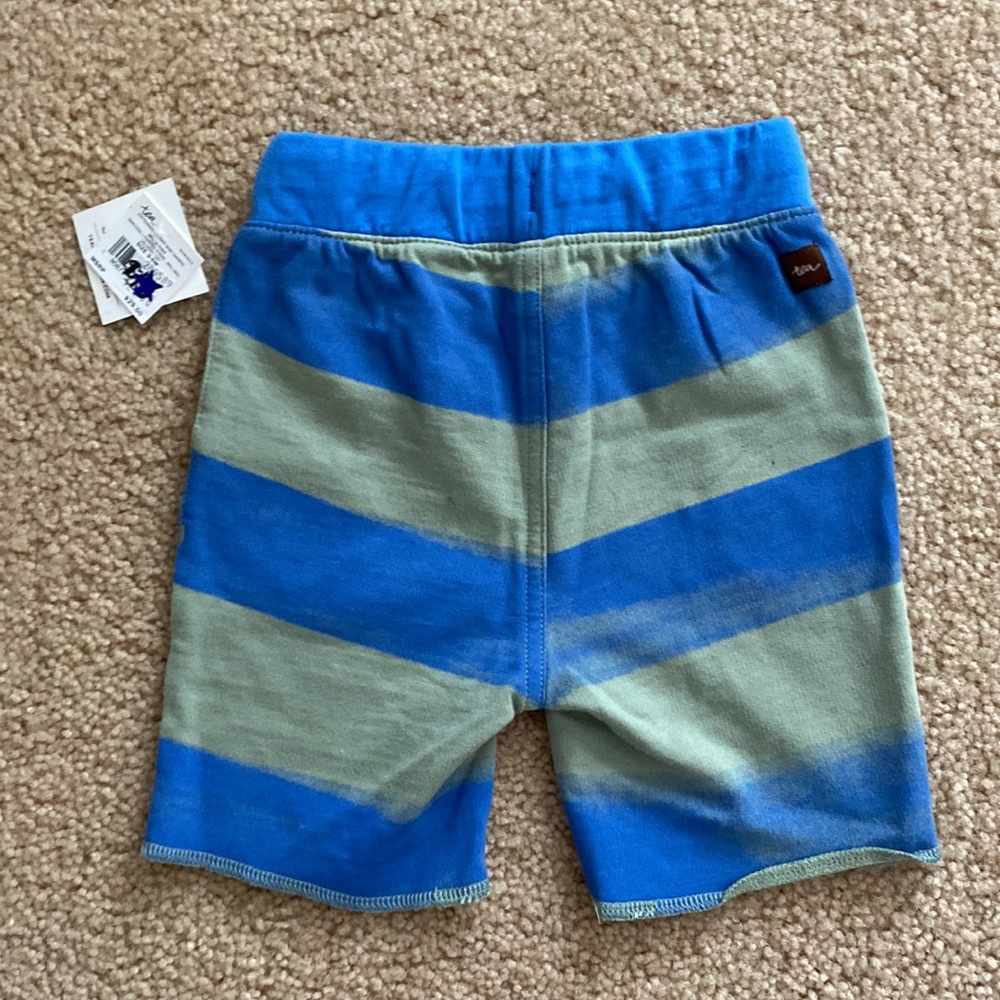 Elastic Drawstring Striped Shorts - Tea - Picture 2 of 7